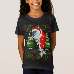 Camiseta Árbol de navidad de Narwhal que coincide con Santa
