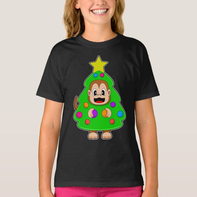 Camiseta Árbol de Navidad de Navidades de monos (Anverso)