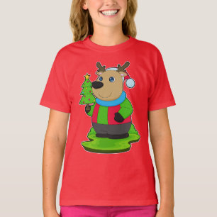 Camiseta Árbol de Navidad de Navidades de renos