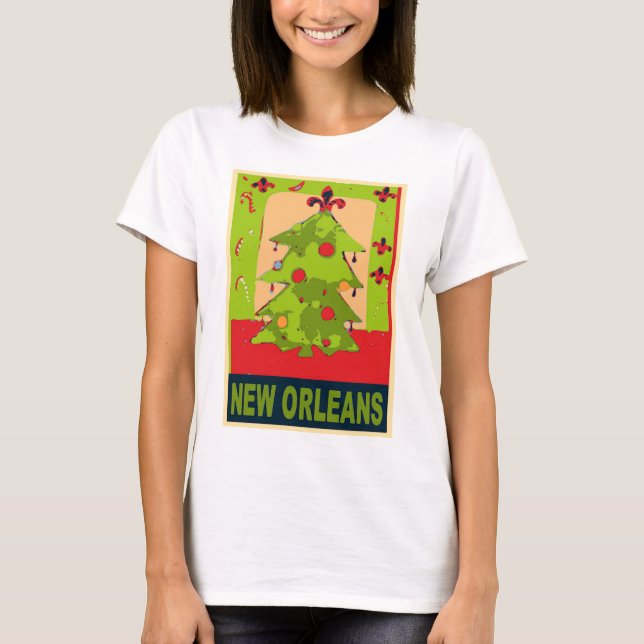 Camiseta Árbol de Navidad de Nueva Orleans (Anverso)