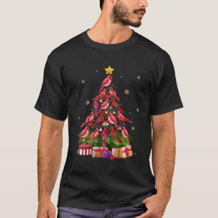 Camiseta Árbol de Navidad de Pájaros Cardinales con Ani de