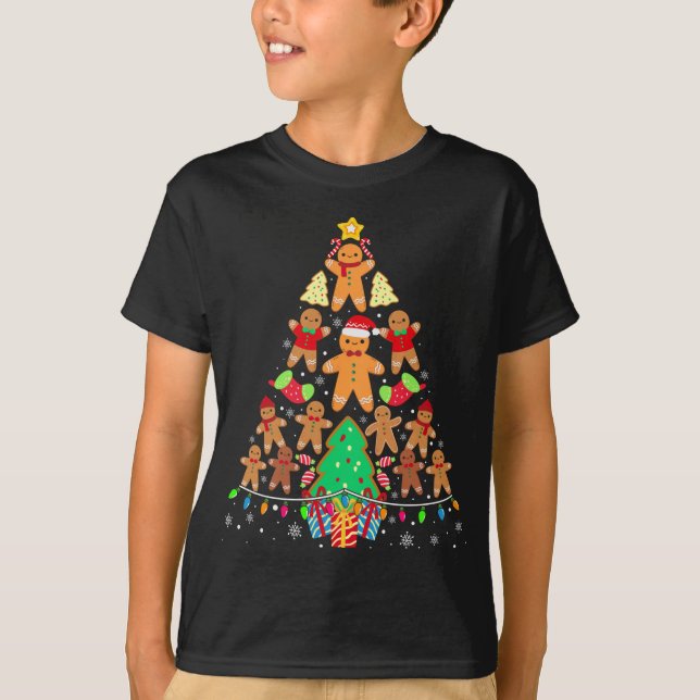 Camiseta Árbol de Navidad de pan de jengibre navidad navide (Anverso)