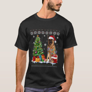 Camiseta Árbol de Navidad de Pastor Alemán Feo Santa Hat