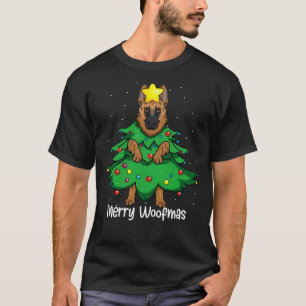 Camiseta Árbol de Navidad de Pastor Alemán K9 Paw Dad Paw