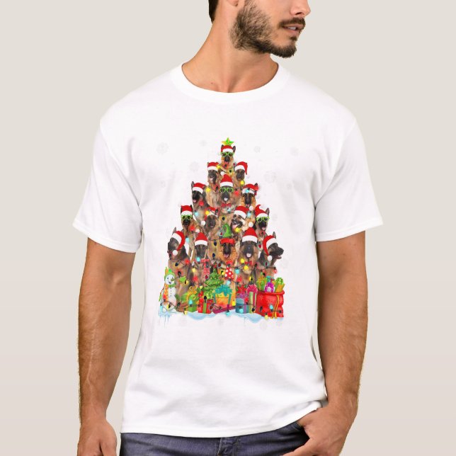 Camiseta Árbol de Navidad de Pastor Santa (Anverso)