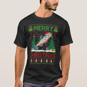Camiseta Árbol de Navidad de peces salmón Fantasma Santa Sa