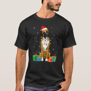 Camiseta Árbol de Navidad de perro de Boxer enciende pipa