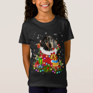 Camiseta Árbol de Navidad de perro de Dachshund enciende pi