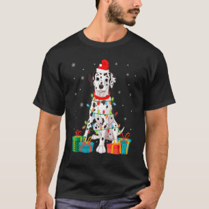 Camiseta Árbol de Navidad de perro de Dalmacia ilumina pipa