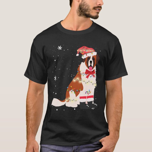 Camiseta Árbol de Navidad de perro de San Bernardo Navidad  (Anverso)