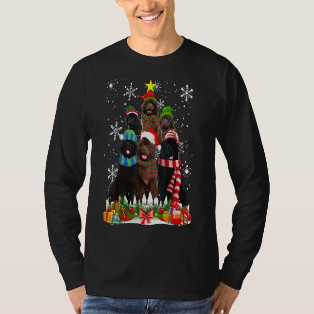 Camiseta Árbol de navidad de perro de Terranova (Anverso)
