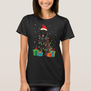 Camiseta Árbol de Navidad de perro de Terranova enciende pi