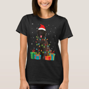 Camiseta Árbol de Navidad de perro de Terranova enciende pi
