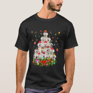Camiseta Árbol de Navidad de perro maltés ilumina a Perro C