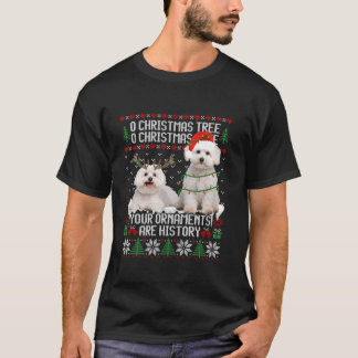 Camiseta Árbol de Navidad de perro maltés ilumina a Perro C