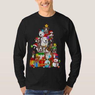 Camiseta Árbol de Navidad de Perro Pitbull Enciende A Un Pe