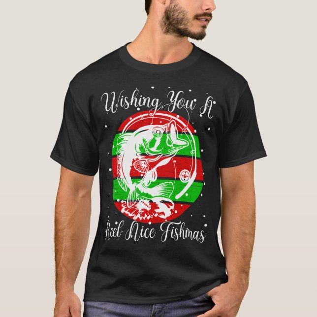Camiseta Árbol de Navidad de pesca (Anverso)