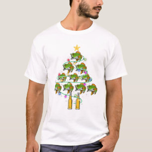 Camiseta Árbol de Navidad de Pescado y Cerveza