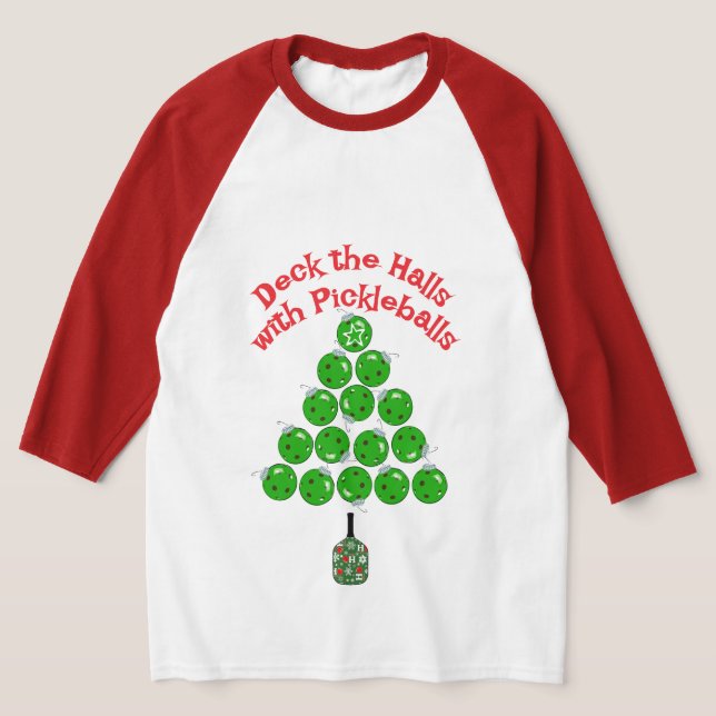 Camiseta Árbol de Navidad de Pickleball Decorar las salas (Distribución)