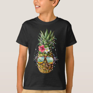Camiseta Árbol de Navidad de piña ilumina Aloha Xmas Regalo