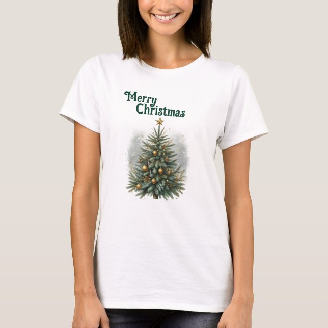 Camiseta Árbol de Navidad de Pino Acogedor  (Anverso)