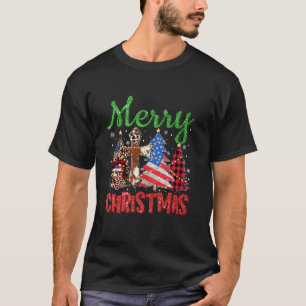 Camiseta Árbol de Navidad de Plaid de Búfalo Cuero de Vaca