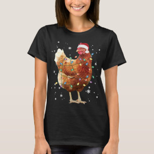 Camiseta Árbol de Navidad de pollo enciende Navidad diverti