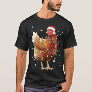 Camiseta Árbol de Navidad de pollo enciende Navidad diverti
