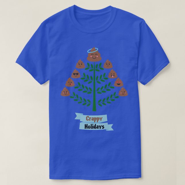 Camiseta Árbol de Navidad de poop alegres fiestas de mierda (Diseño del anverso)