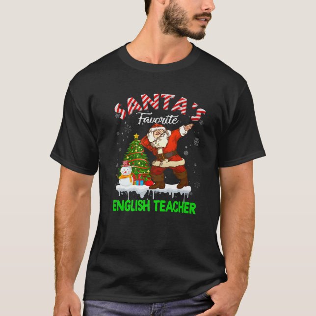 Camiseta Árbol de navidad de profesor de inglés favorito de (Anverso)
