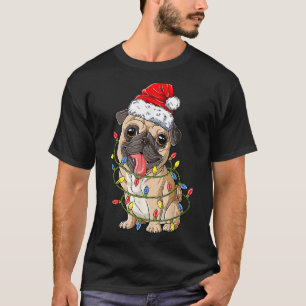Camiseta Árbol de Navidad de Pug Santa enciende dogmas de p