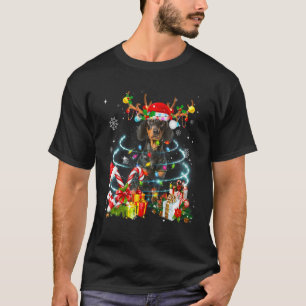 Camiseta Árbol de Navidad de reno de Dachshund enciende Paj