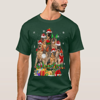 Camiseta Árbol de navidad de reno de pastor alemán Santa Ha