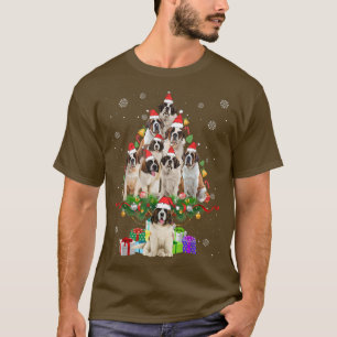Camiseta Árbol de Navidad de San Bernardo enciende divertid