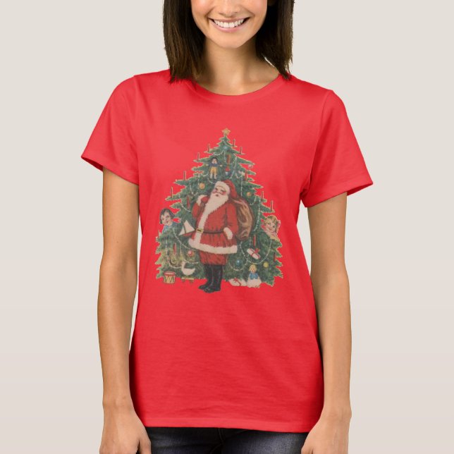 Camiseta Árbol de Navidad de Santa Claus en Victoria (Anverso)