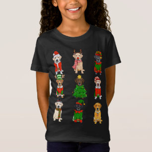 Camiseta Árbol de Navidad de Santa Labrador enciende reno E