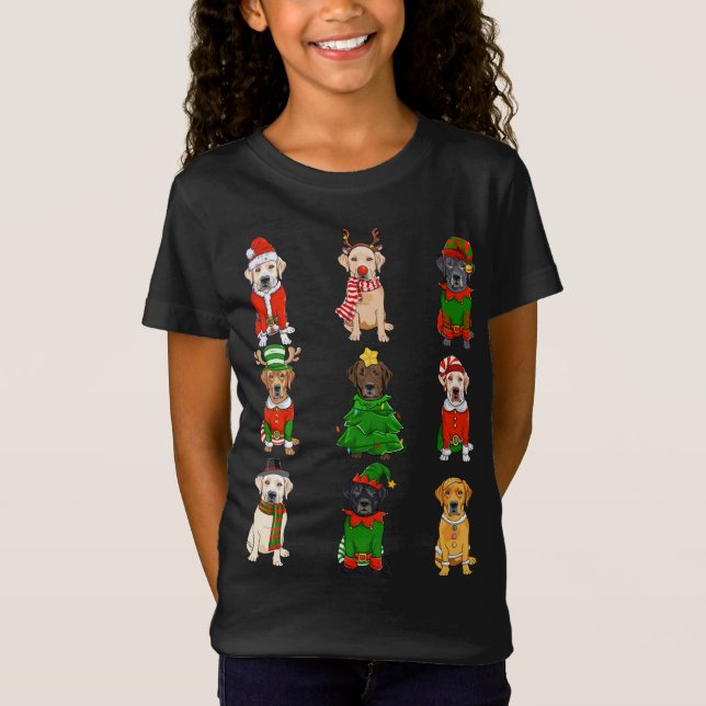Camiseta Árbol de Navidad de Santa Labrador enciende reno E (Anverso)