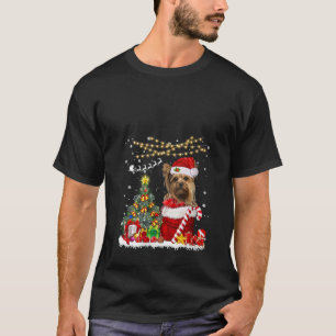 Camiseta Árbol de Navidad de Santa Yorkshire enciende a due