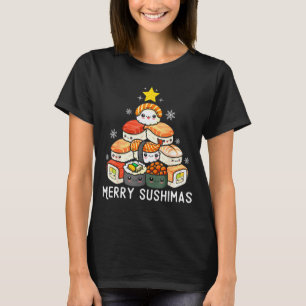 Camiseta Árbol de Navidad de Sushi Lindo Rápido Para Hombre