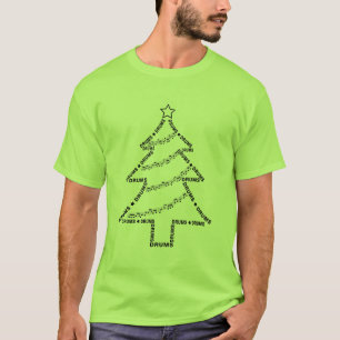 Camiseta Árbol de Navidad de texto de tambores