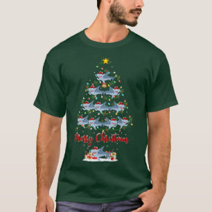 Camiseta Árbol de Navidad de tiburón martillo ilumina cabez