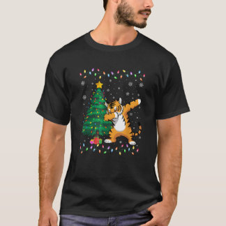 Camiseta Árbol de navidad de tigre bengalí que deja caer la