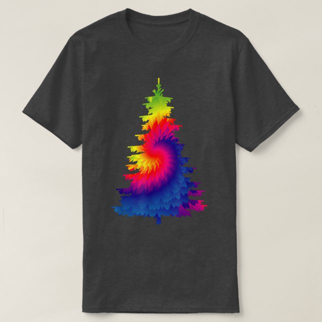 Camiseta Árbol de Navidad de tinte de tinta (Diseño del anverso)