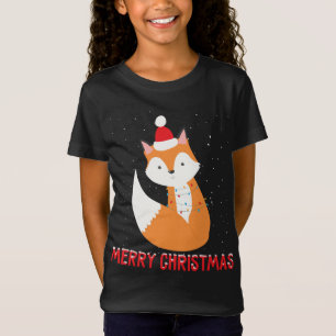 Camiseta Árbol de Navidad de zorro lindo alumbrado navidad