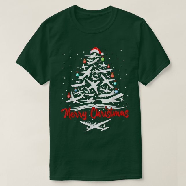 Camiseta Árbol de Navidad del avión (Diseño del anverso)