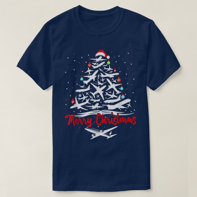 Camiseta Árbol de Navidad del avión (Diseño del anverso)