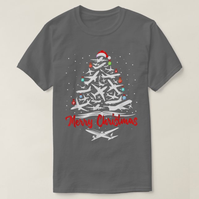 Camiseta Árbol de Navidad del avión (Diseño del anverso)