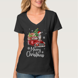 Camiseta Árbol de navidad del camión rojo de cola de perro 
