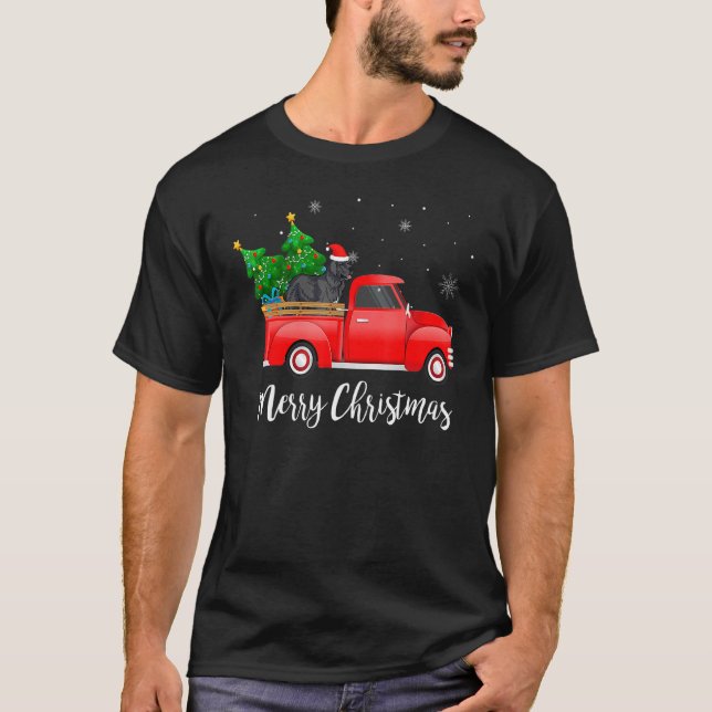 Camiseta Árbol de Navidad del Camión Rojo de Terranova Perr (Anverso)