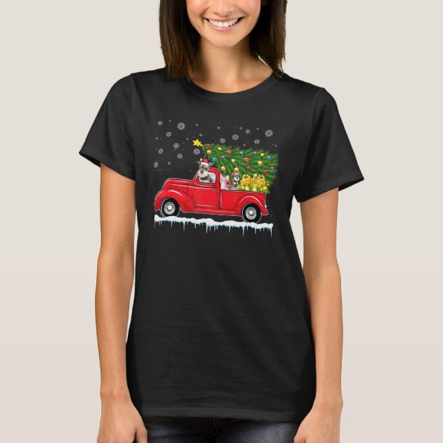 Camiseta Árbol de Navidad del Camión Rojo Schnauzer en mini (Anverso)